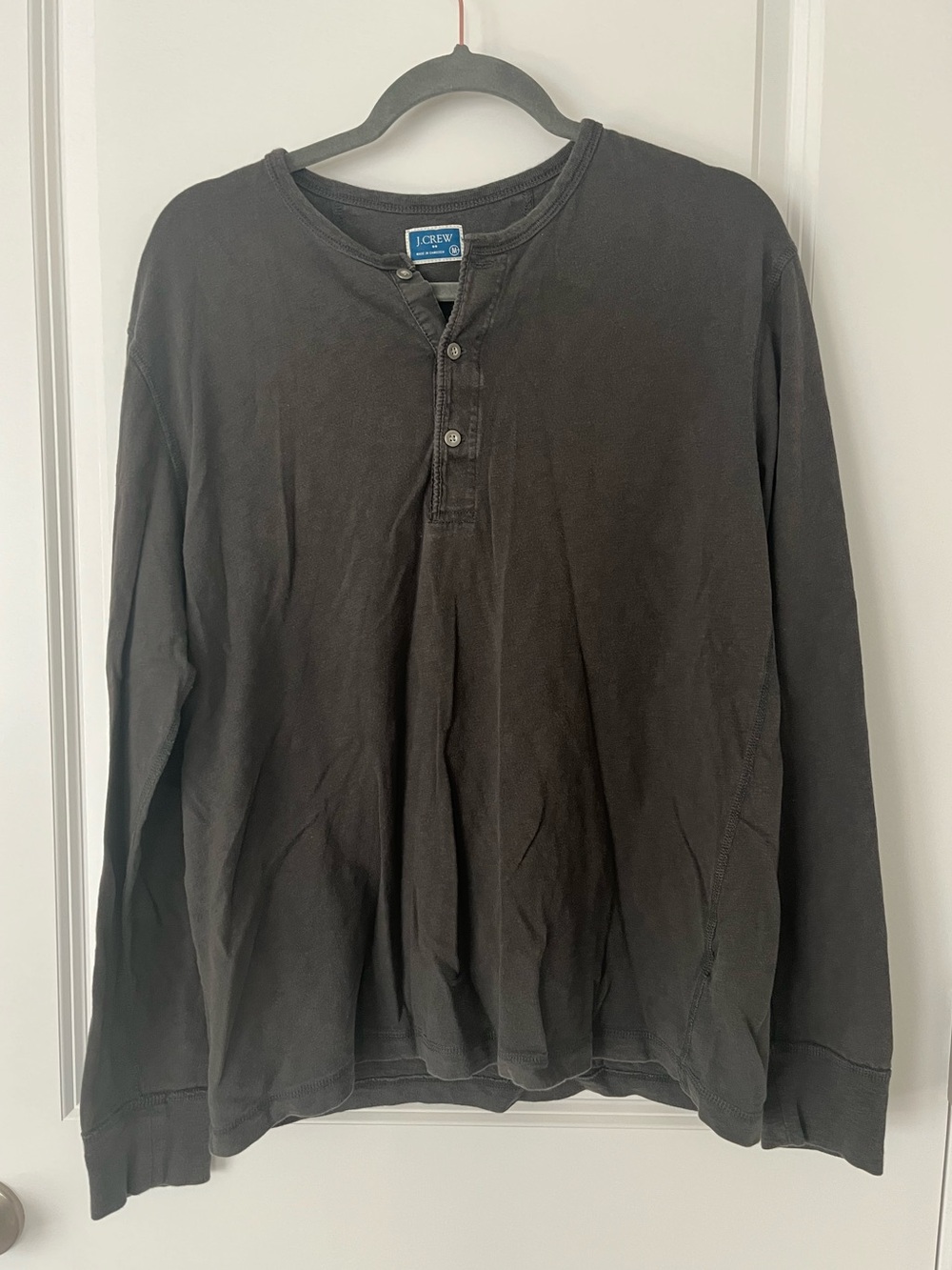 J.Crew Men’s Medium Dark Gray Long Sleeve Henley Shirt